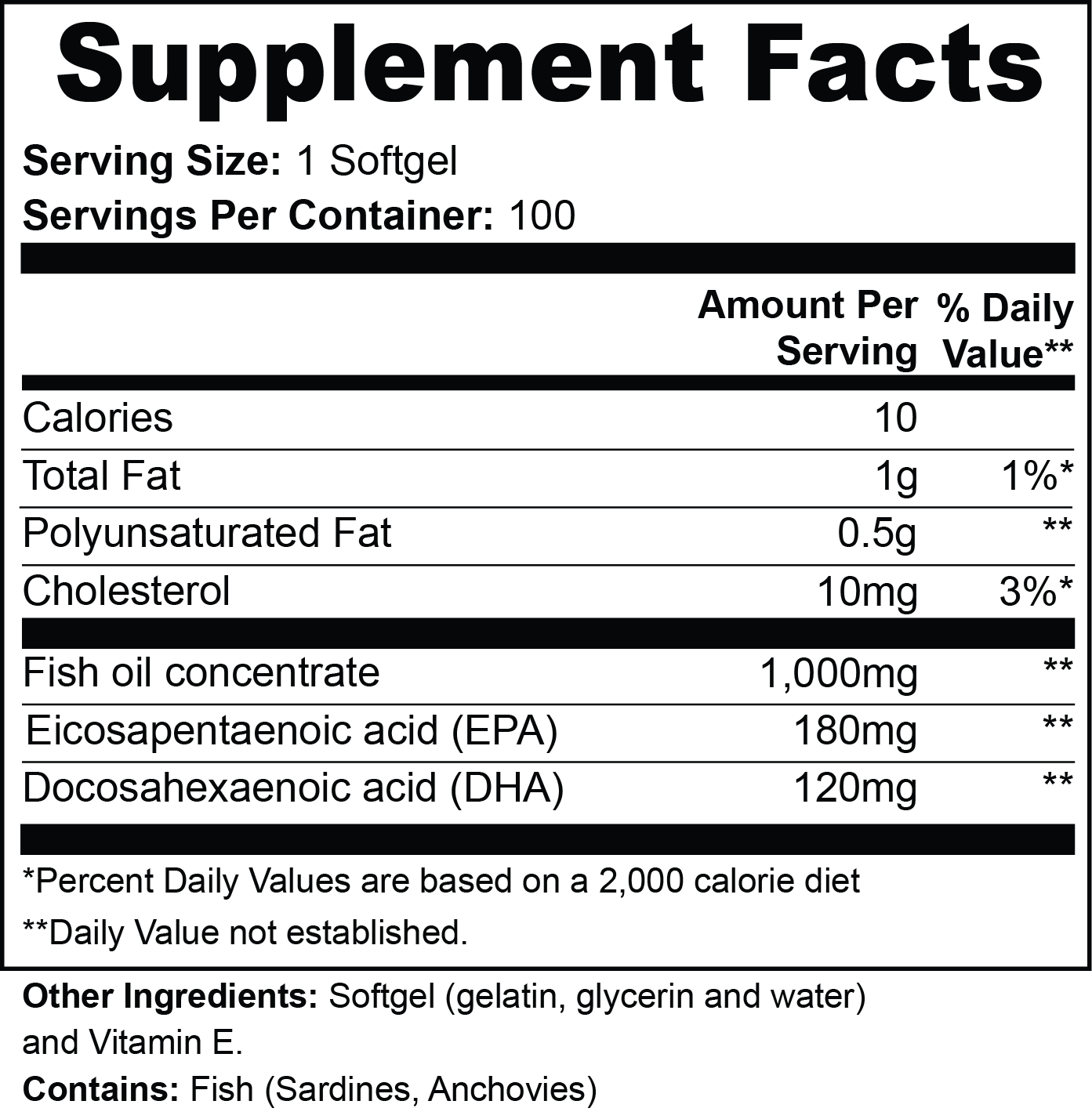 Omega-3 EPA 180mg + DHA 120mg